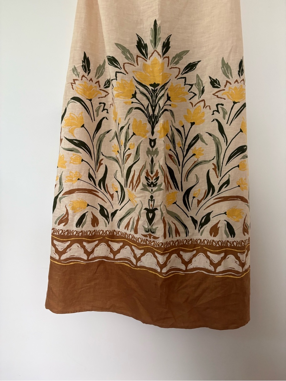 NWT Magaschoni Linen Blend Printed Maxi Tube Dress sz M - Picture 4 of 9